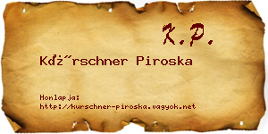 Kürschner Piroska névjegykártya
